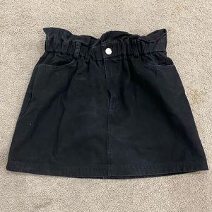 Black denim skirt. Size medium.